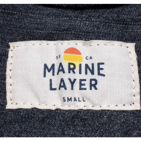 Marine Layer Sweater Men's Small Henley Pullover USA Cotton Polyester Rayon Gray - Picture 2 of 8